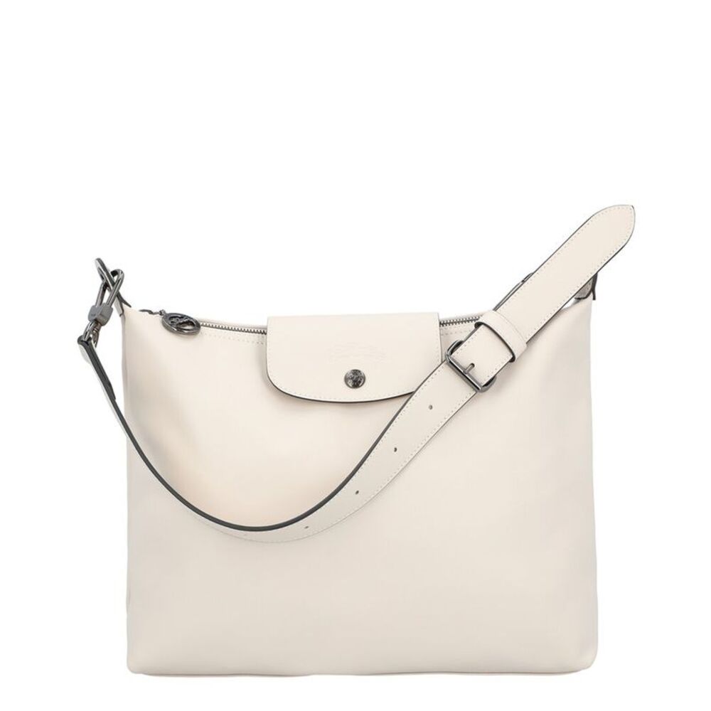 Longchamp Le Pliage Xtra Medium Leather Hobo Bag, White